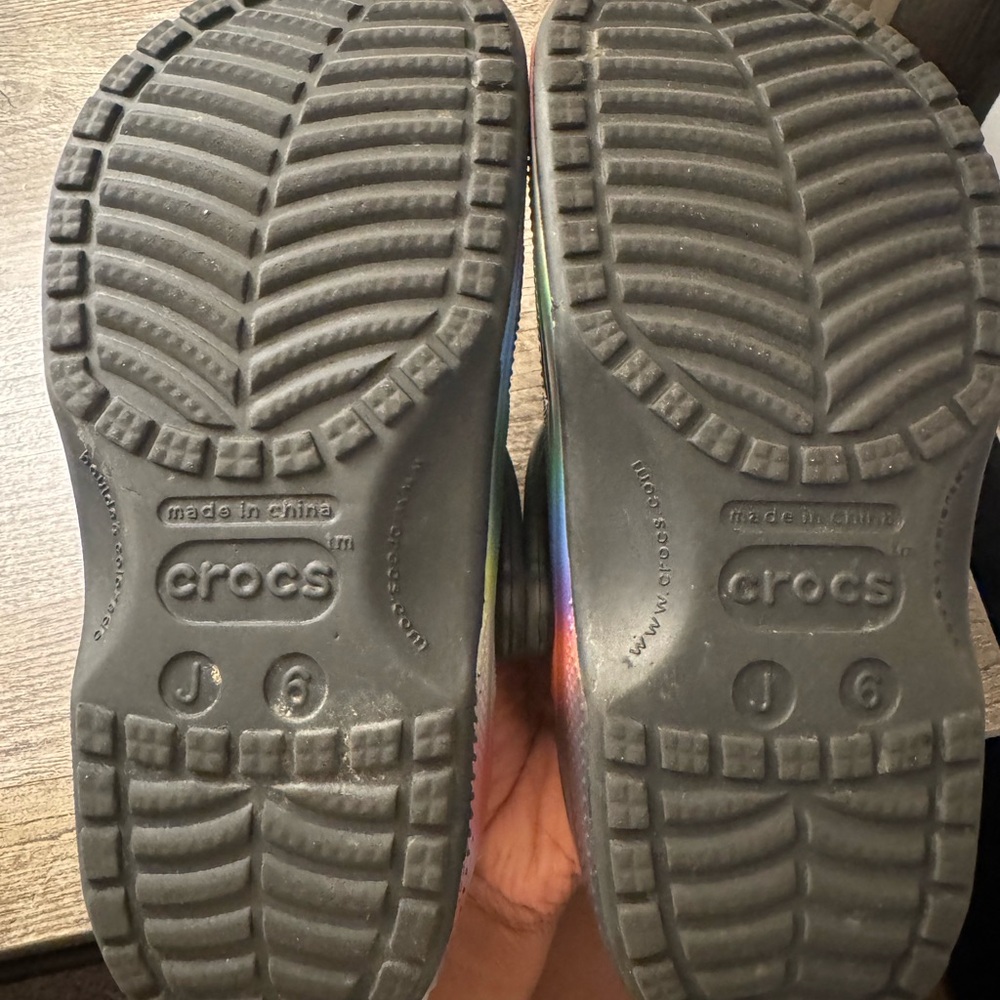 CROCS Kids Clog in Rainbow Gradient with Black Trim - Picture 3 of 3